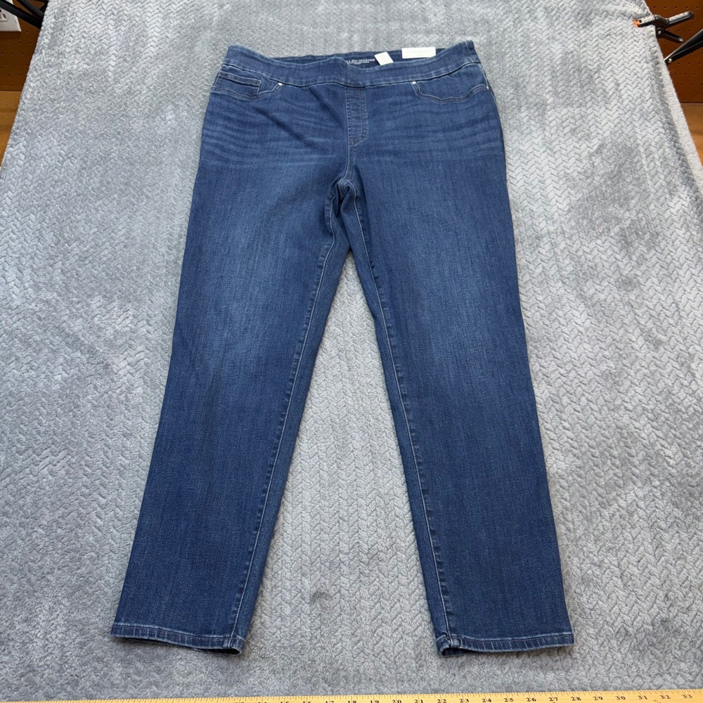 Chico's Pull On Jegging Women Size 16R 3R Slim Dark Indigo Blue Stretch NWT